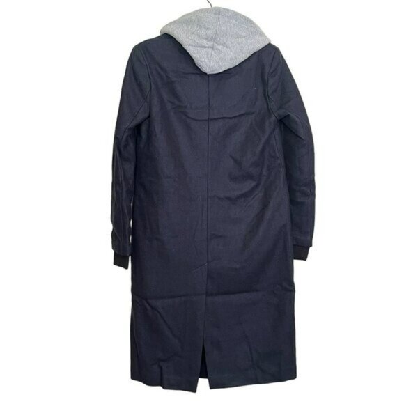 Avec Les Filles Black Wool Coat Removable Hoodie Sweatshirt Insert NWT Small - Picture 7 of 10